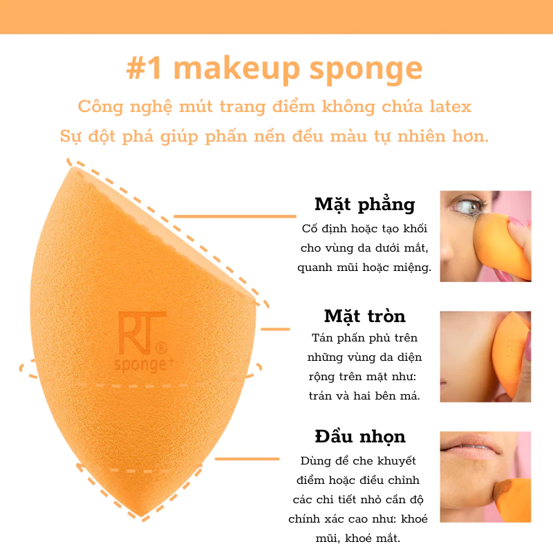 Mút Tán Kem Nền RT REAL TECHNIQUES Miracle Complexion 91566